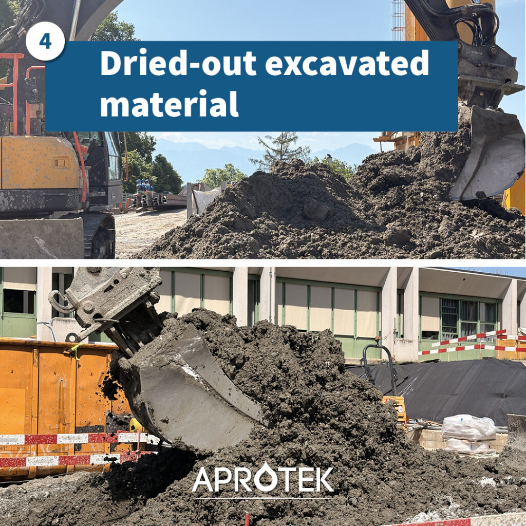 dried out material